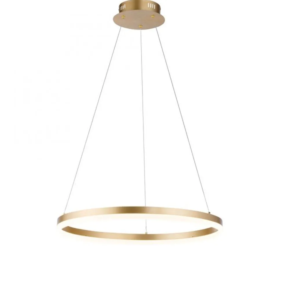 LED Pendelleuchte in Messing dimmbar 3000 K Ø60 cm Ring