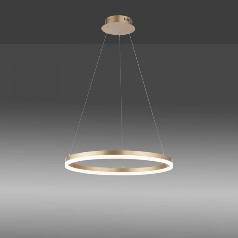 LED Pendelleuchte in Messing dimmbar 3000 K Ø60 cm Ring