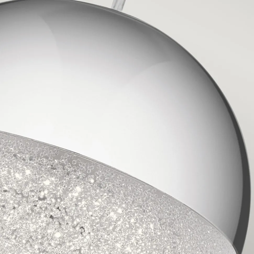 LED Pendelleuchte Kugel Ø 20 cm 3000 K in Chrom