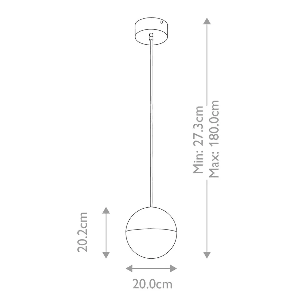 LED Pendelleuchte Kugel Ø 20 cm 3000 K in Chrom