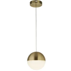 LED Pendelleuchte Kugel Ø 25 cm H: max. 1,5 cm Glas Metall