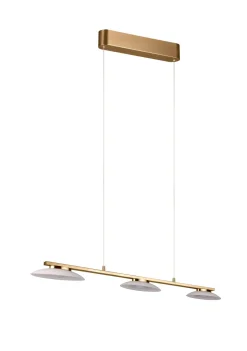 LED Pendelleuchte Metall Glas Messing 3-flammig 102 cm