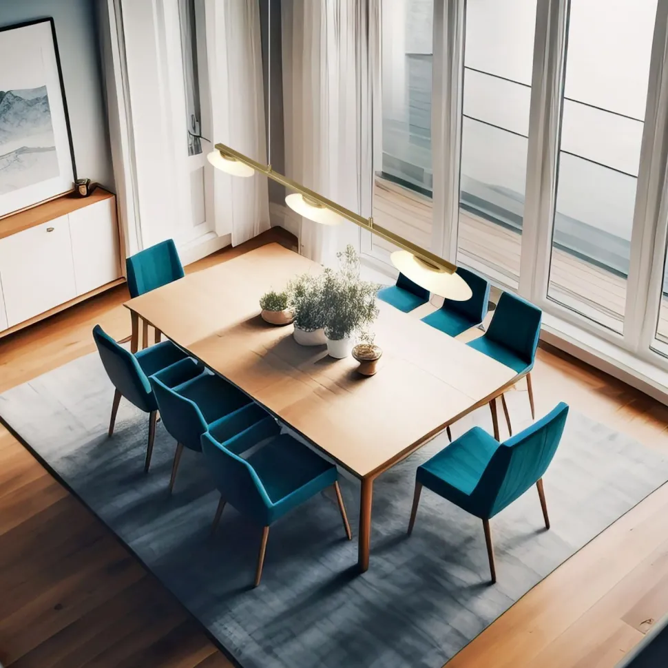 LED Pendelleuchte Metall Glas Messing 3-flammig 102 cm