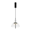 LED Pendelleuchte Metall Glas H: max. 348 cm Schwarz