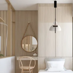 LED Pendelleuchte Metall Glas H: max. 348 cm Schwarz