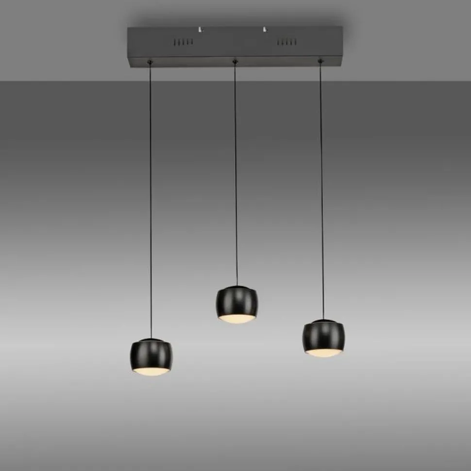 LED Pendelleuchte Metall warmweiß 60 cm 800 lm Schwarz
