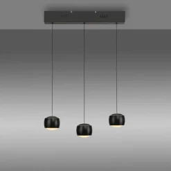 LED Pendelleuchte Metall warmweiß 60 cm 800 lm Schwarz