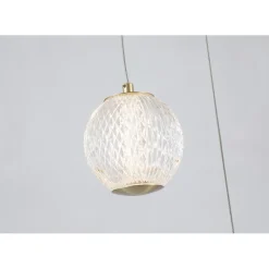 LED Pendelleuchte Metall 21 W Ø30 cm 5-flmg in Messing