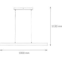 LED Pendelleuchte Metall dimmbar L: 100 cm Schwarz Modern