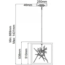LED Pendelleuchte Metall B: 51 cm H: max. 143,1 cm