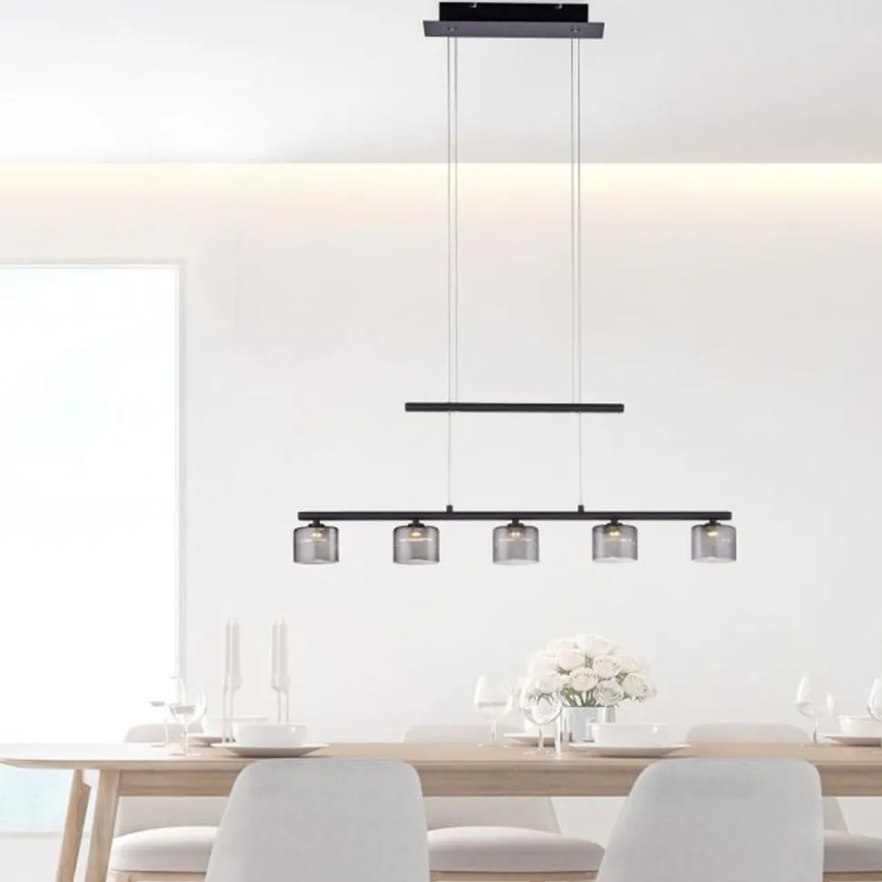 LED Pendelleuchte Rauchglas blendarm 80 cm lang 20 W