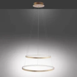 LED Pendelleuchte Ringe in Gold Metall Ø50 cm 3000 K