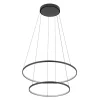 LED Pendelleuchte Schwarz 2 Ringe Metall verstellbar
