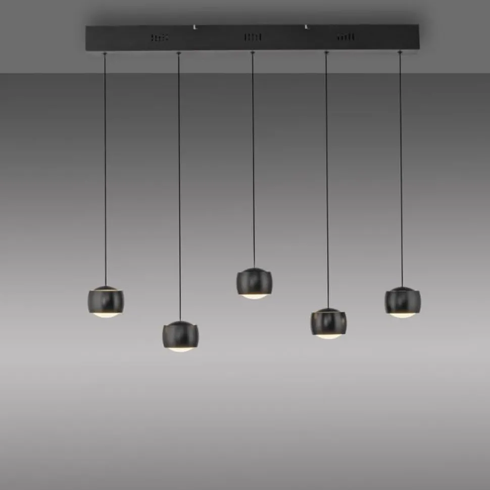 LED Pendelleuchte Schwarz Metall warmweiß 3000 K 110 cm