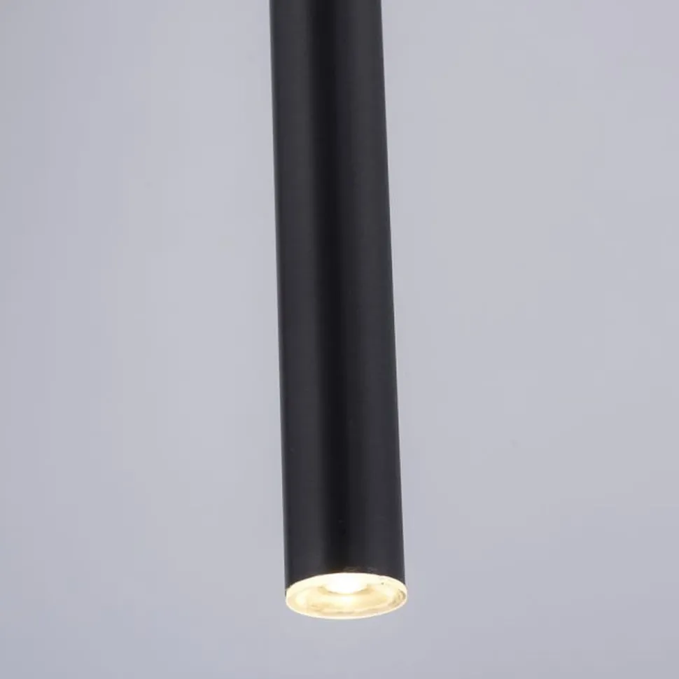 LED Pendelleuchte Schwarz Metall Ø2,5 cm rund dimmbar