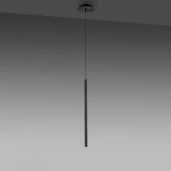 LED Pendelleuchte Schwarz Metall Ø2,5 cm rund dimmbar