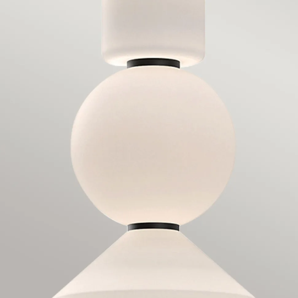 LED Pendelleuchte Schwarz Weiß verstellbar aus Metall Glas