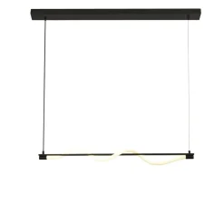 LED Pendelleuchte Schwarz matt Weiß Metall 2700 K B: 1 m