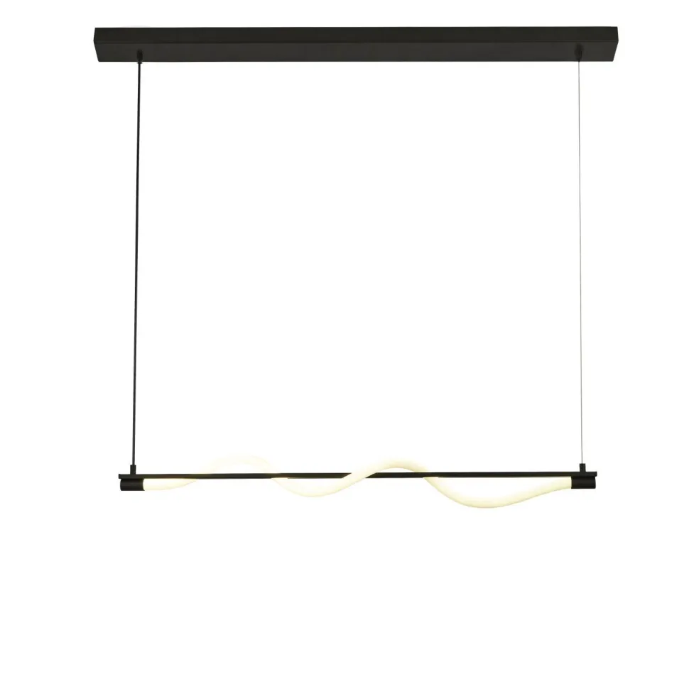 LED Pendelleuchte Schwarz matt Weiß Metall 2700 K B: 1 m