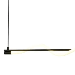 LED Pendelleuchte Schwarz matt Weiß Metall 2700 K B: 1 m