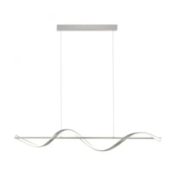 LED Pendelleuchte Silber Fernbedienung 121 cm dimmbar