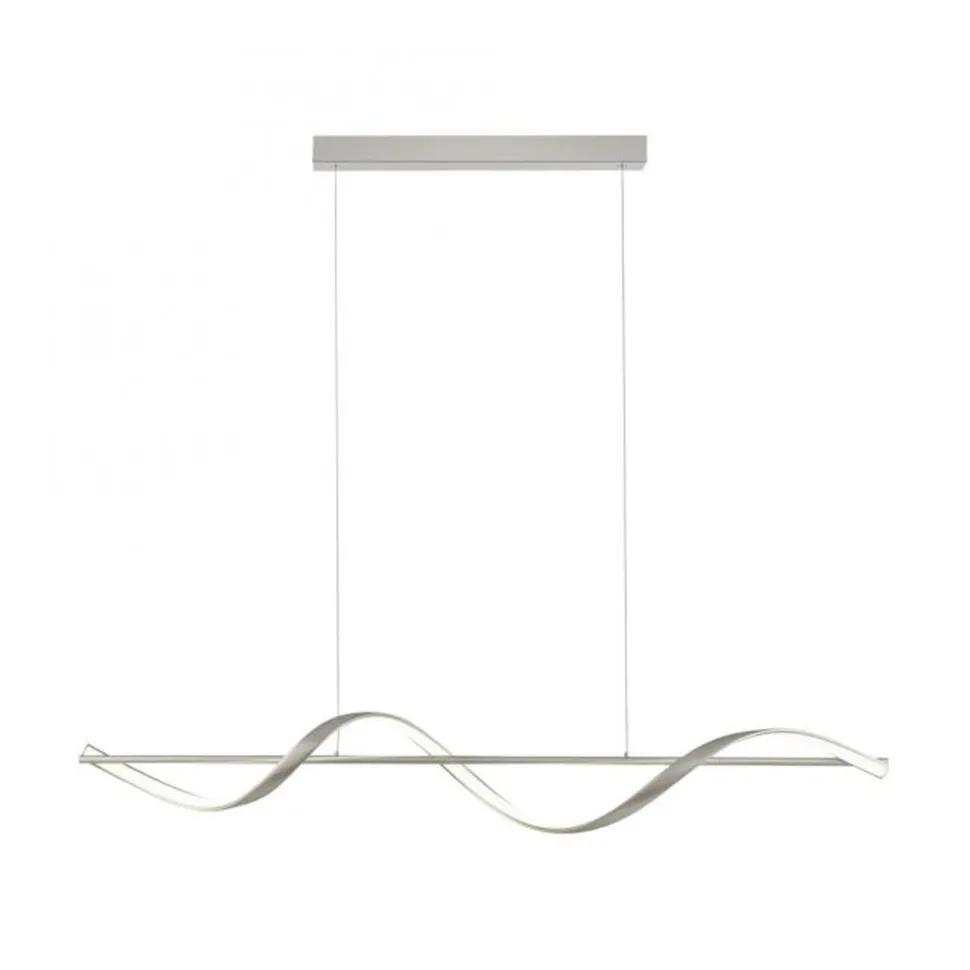 LED Pendelleuchte Silber Fernbedienung 121 cm dimmbar