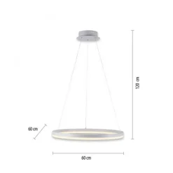 LED Pendelleuchte Weiß dimmbar 38 W 3000 K Ø60 cm Ring
