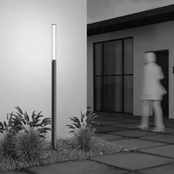 LED Pollerleuchte Aluminium Glas 198,6 cm hoch IP65