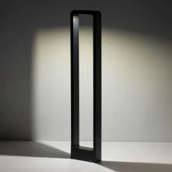 LED Pollerleuchte Metall 80 cm hoch IP54 Schwarz 3000 K