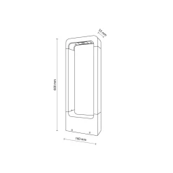 LED Pollerleuchte Metall 60 cm hoch IP54 Schwarz 480 lm