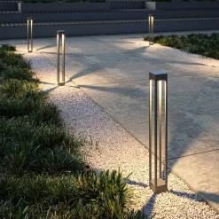 LED Pollerleuchte Metall IP65 100 cm Graphit eckig