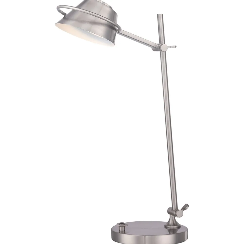 LED Schreibtischlampe dimmbar Metall in Nickel 51 cm