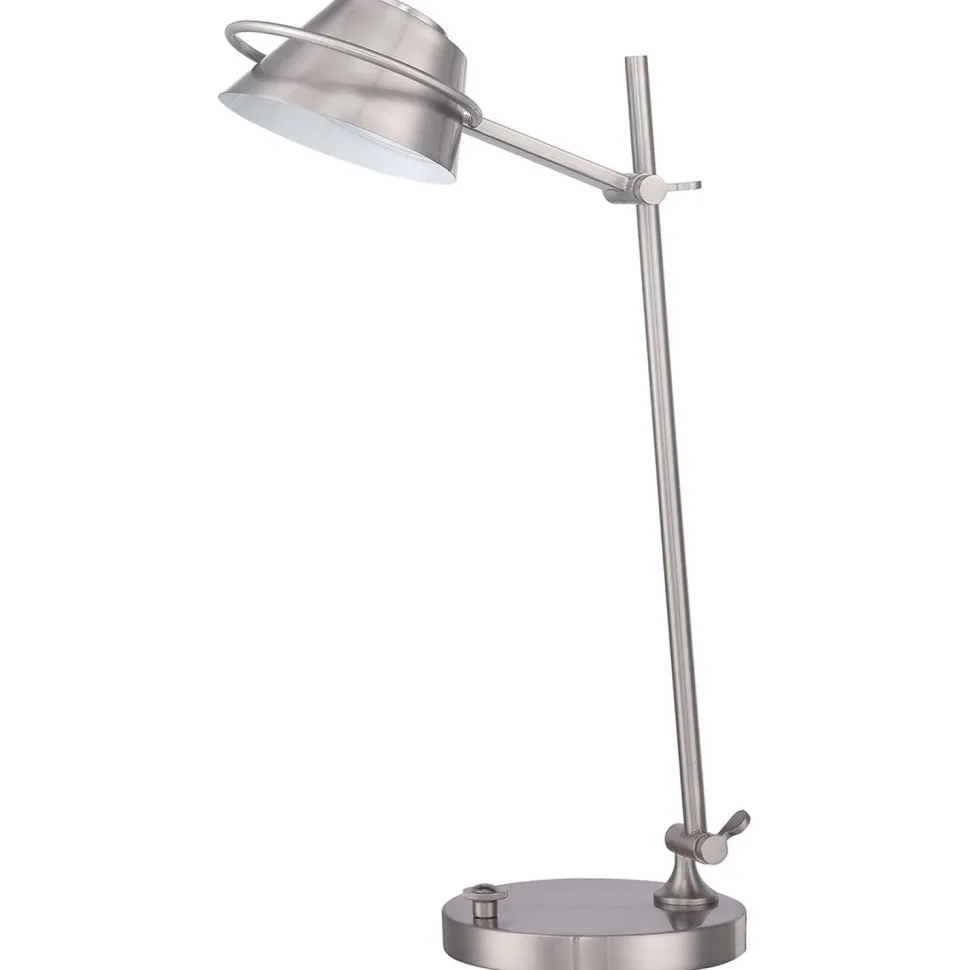 LED Schreibtischlampe dimmbar Metall in Nickel 51 cm