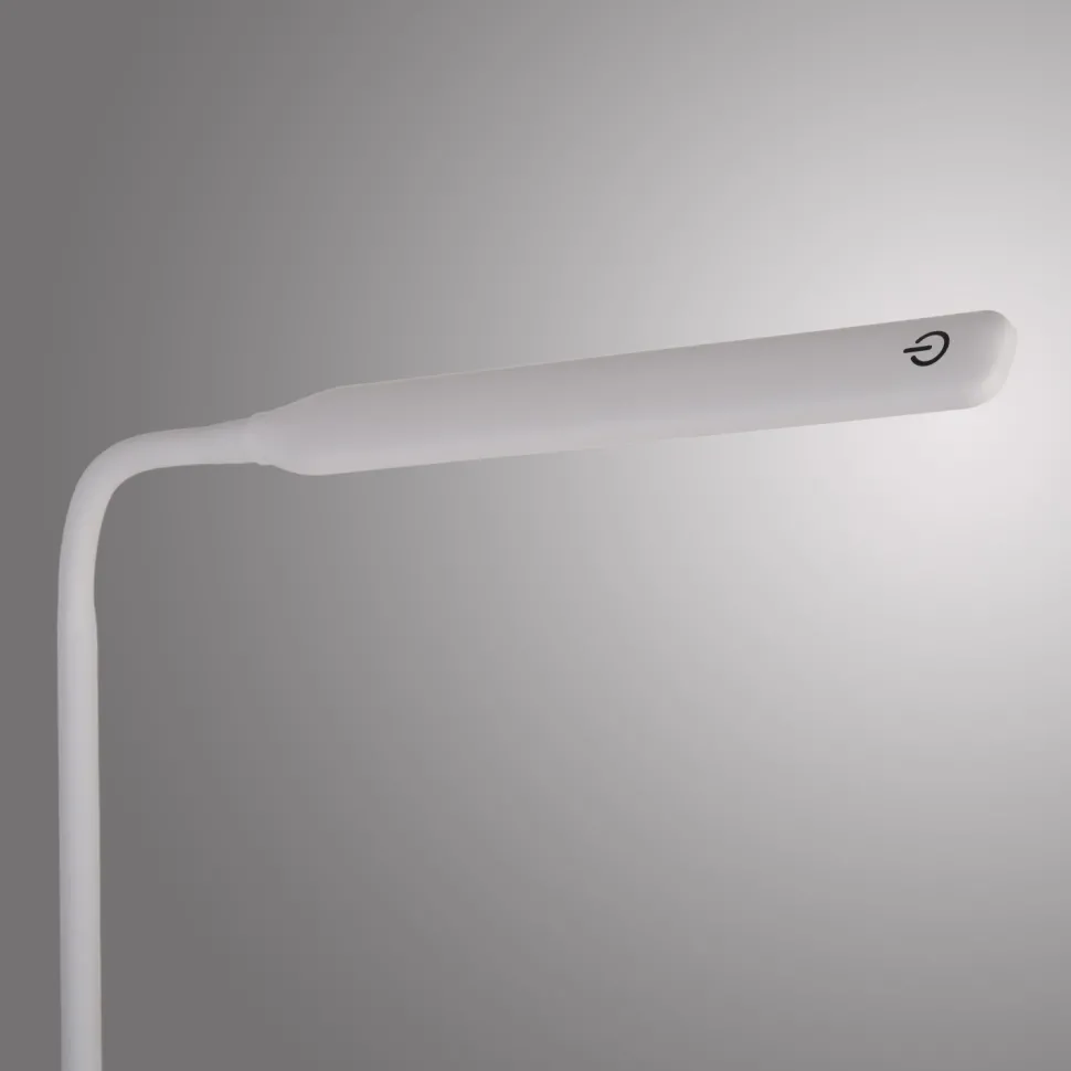 LED SchreibTischlampe Metall Weiß Touch 64 cm flexibel