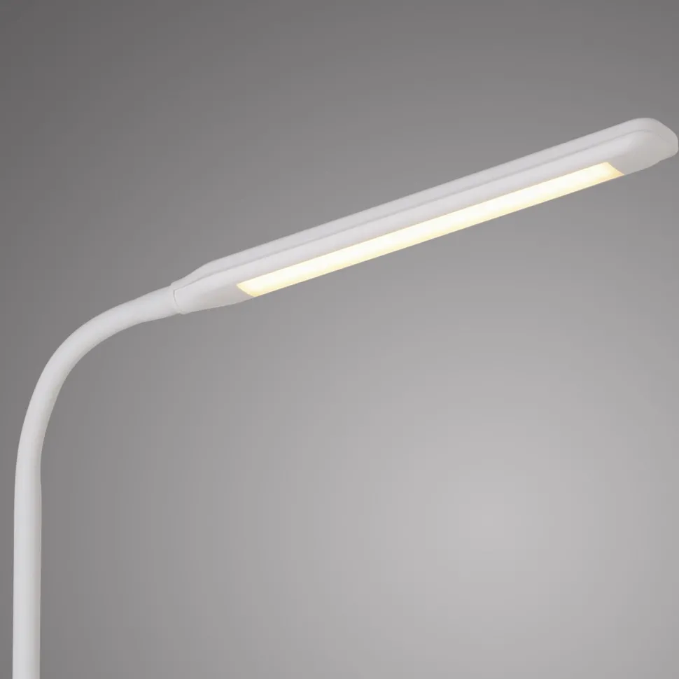 LED SchreibTischlampe Metall Weiß Touch 64 cm flexibel