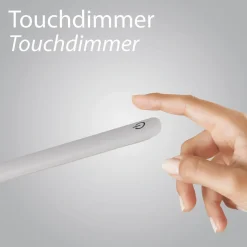 LED SchreibTischlampe Metall Weiß Touch 64 cm flexibel