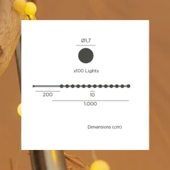 LED Solar Außenlichterkette 1800 K IP44 1 m lang