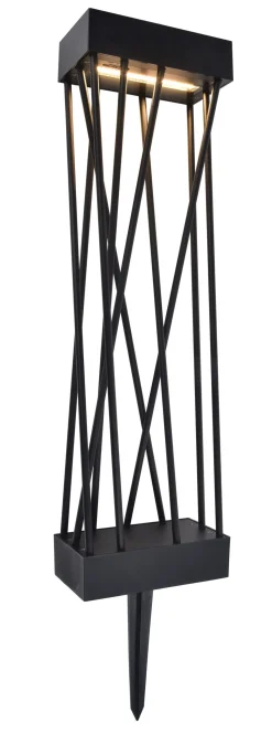 LED Solar Erdspießstrahler Schwarz Metall H:60 cm IP54