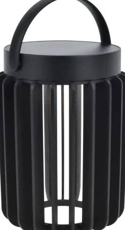 LED Solar Tischlampe Schwarz klein 18,6 cm IP44 tragbar