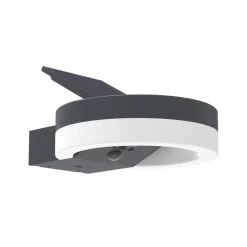 LED Solar Wandlampe Sensor Anthrazit IP54 12 W 4000 K