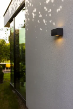 LED Solar Wandleuchte Bewegungssensor Anthrazit 3000 K