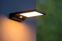 LED Solar Wandleuchte mit Bewegungsmelder Schwarz IP44