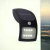 LED Solarlampe mit Bewegungsmelder Metall IP44 Schwarz
