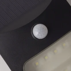 LED Solarlampe mit Bewegungsmelder Metall IP44 Schwarz