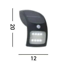 LED Solarlampe mit Bewegungsmelder Metall IP44 Schwarz