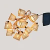 LED Solarlichterkette 5m lang IP44 2200 K Bambus Schirme