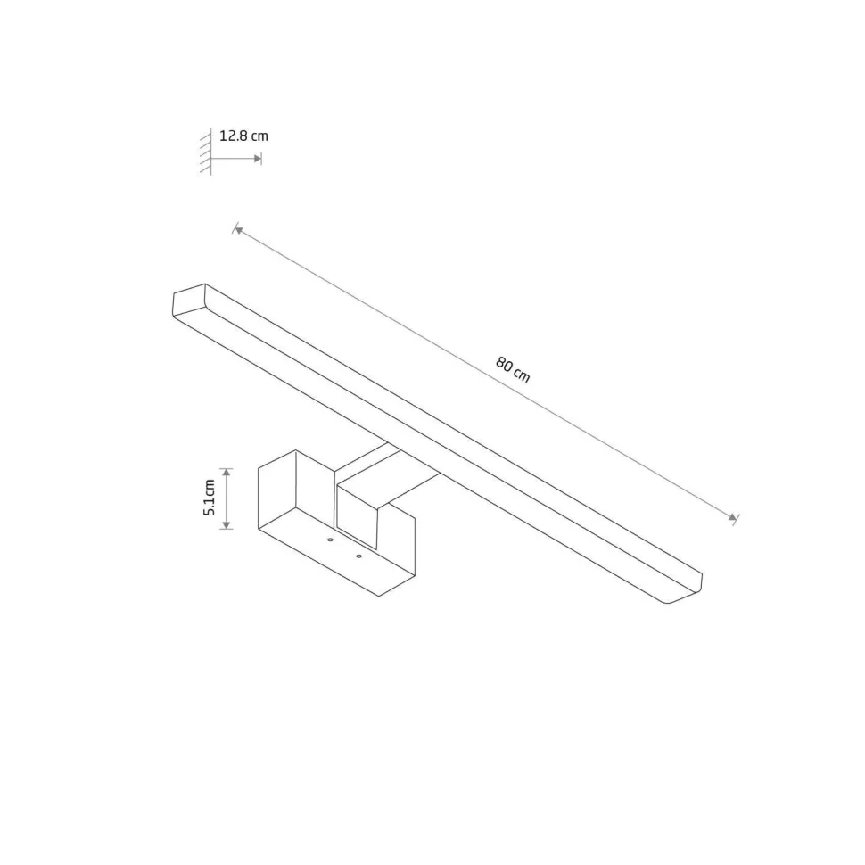 LED Spiegelleuchte IP44 Chrom 3000 K 1100 lm Aluminium