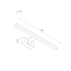 LED Spiegelleuchte IP44 Schwarz 3000 K 1050 lm warmweiß