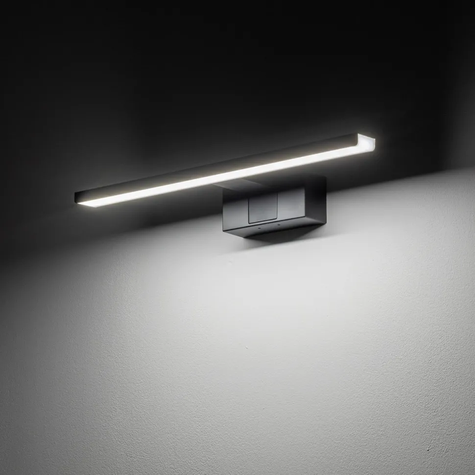 LED Spiegelleuchte IP44 Schwarz 4000 K 600 lm neutralweiß
