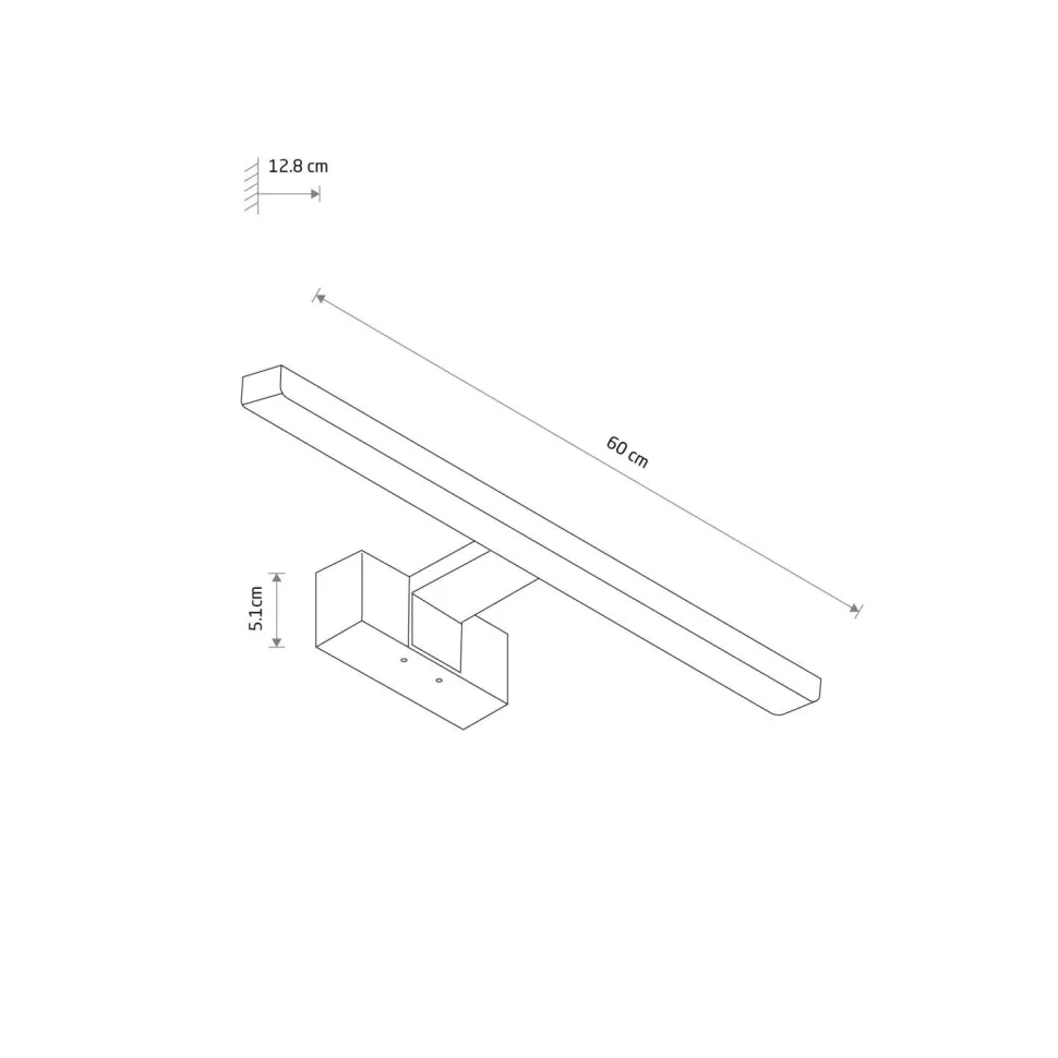 LED Spiegelleuchte IP44 Weiß Aluminium 3000 K 900 lm